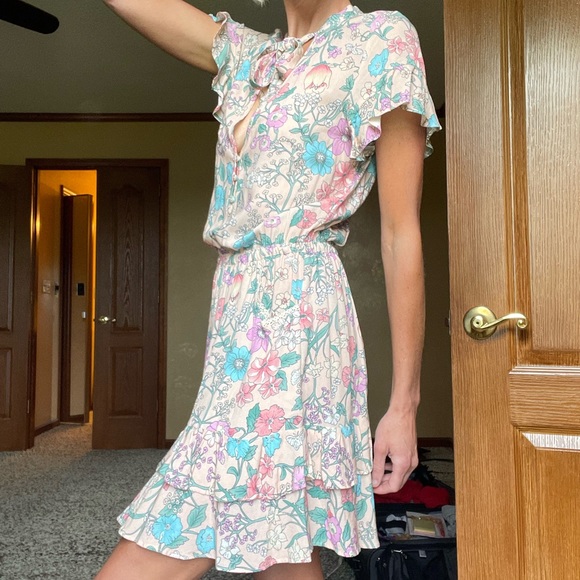 SOLD—-Spell & The Gypsy Floral Frill Dress XS, EEUC - Picture 3 of 16